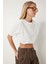 Lastikli Crop Örme T-Shirt 2