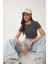 Soluk Efektli Crop Örme T-Shirt 1