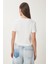 Taşlı Kalp Detaylı Crop Örme T-Shirt 5