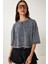 Taş Detaylı Yıkamalı Pamuklu Örme T-Shirt 1