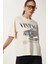 Vintage Baskılı Pamuklu Örme T-Shirt 2