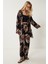 Desenli Yazlık Viskon Kimono Pantolon Takım 1