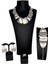 Gümüş Kaplamalı Zamak Set, Geometrik Kareler (Kolye, Bileklik, Küpe, Yüzük) 1