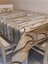 Elyaflı Pvc Muşamba - Desenli Silinebilir Masa Örtüsü (Krem) 5