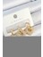 Mulvxxmd XDN02 Pirinç Zirkon Taşlı Kare Model Gold Renk 3'lü Çift Kadın Küpe Set (Mulvix) 1