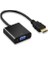 HDMI To VGA Monitör Tv Çevirici Dönüştürücü Kablosu 3