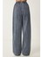 Soluk Efektli Geniş Paça Denim Palazzo Pantolon 7