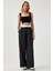 Çizgili Kontrast Duble Bel Wide Leg Pantolon 1