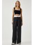 Çizgili Kontrast Duble Bel Wide Leg Pantolon 2