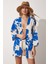 Desenli Keten Viskon Kimono 1