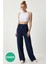 Beli Cırtlı Rahat Palazzo Pantolon LRV0003 LACİVERT 1