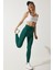 Yüksek Bel Fitilli Örme Tayt LZV0001 YEŞİL 1