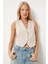 V Yaka Crop Denim Yelek 2