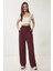 Beli Cırtlı Rahat Palazzo Pantolon LRV0003 BORDO 1