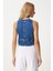 V Yaka Crop Denim Yelek 4