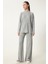 Şık Triko Kazak Pantolon Takım LMU0001 AÇIK GRİ 2