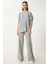 Şık Triko Kazak Pantolon Takım LMU0001 AÇIK GRİ 3