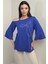 Kadın Tek Omuzlu Fiyonk Taş Baskılı Likralı Bluz 3