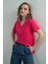 Kadın V Yaka Yırtmaçlı Kısa Kol Bluz 1