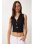 Dore Düğmeli Fitilli Örme Crop Bluz 1
