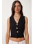 Dore Düğmeli Fitilli Örme Crop Bluz 2