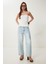 Büzgülü Straplez Örme Bluz Kemik LNS0037 4