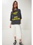 Baskılı Oversize Yıkamalı Örme T-Shirt 2
