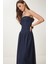 Straplez Midi Denim Elbise 2