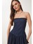 Straplez Midi Denim Elbise 3