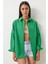 Oversize Basic Gömlek LDD0003 CANLI YEŞİL 1