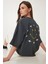 Baskılı Oversize Yıkamalı Örme T-Shirt 5