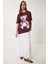 Ayıcık Baskılı Pamuklu Oversize Örme T-Shirt 1
