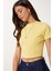 Basic Crop Esnek Örme T-Shirt 2