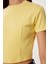 Basic Crop Esnek Örme T-Shirt 3