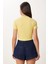 Basic Crop Esnek Örme T-Shirt 4