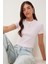 Basic Crop Esnek Örme T-Shirt 1