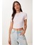 Basic Crop Esnek Örme T-Shirt 2