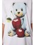 Ayıcık Baskılı Pamuklu Örme T-Shirt 4