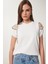 Cut Out Detaylı Boncuk Işlemeli Örme T-Shirt 1