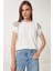 Cut Out Detaylı Boncuk Işlemeli Örme T-Shirt 2