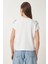 Cut Out Detaylı Boncuk Işlemeli Örme T-Shirt 5