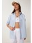 Çizgili Oversize Dokuma Poplin Gömlek 3