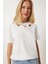 Cut Out Detaylı Pamuklu Örme T-Shirt 2