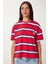 Çizgili Pamuklu Örme T-Shirt 3
