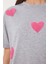 Kalp Dokulu Pamuklu Örme T-Shirt 4