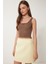Gold Aksesuarlı Crop Fitilli Triko Bluz 5