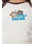 Kontrast Renkli Baskılı Örme T-Shirt 4