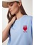 Kalp Nakışlı Pamuklu Örme T-Shirt 1
