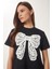 Güpür Fiyonk Nakışlı Örme T-Shirt 3