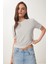 Kontrast Şerit Detaylı Örme T-Shirt 1